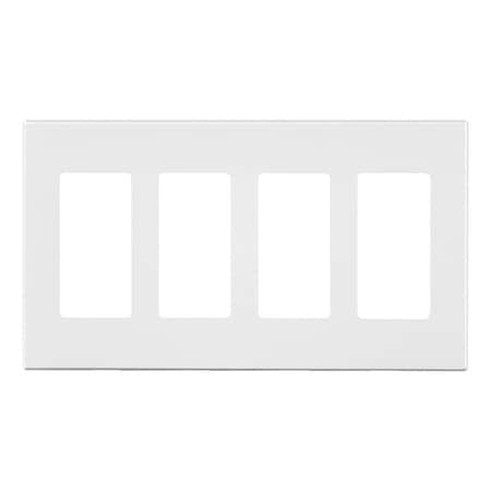 Decora Leviton White 4 gang Polycarbonate Decorator Screwless Wall Plate 1 pk 80312-W